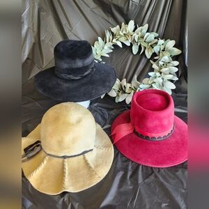 3 Vintage Felt Hats